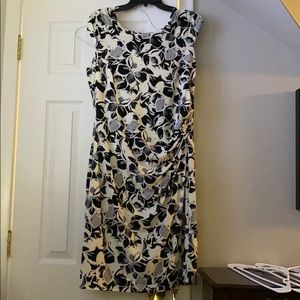 Size 16 Navy, grey and white dress RL